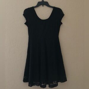 Black mini lace dress